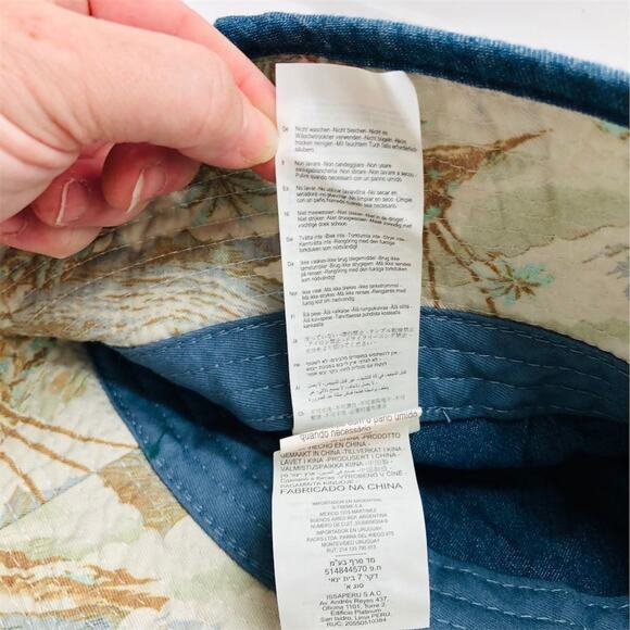 VTG Rip Curl Unisex Bucket Hat Palm Tree Beach Summer Hawaiian Sz Small Soft - Picture 8 of 8